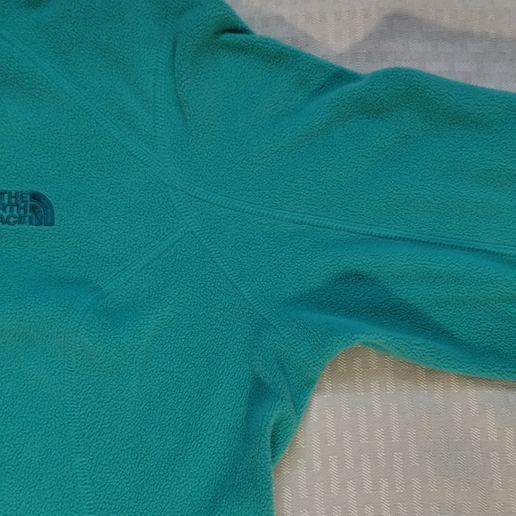 The North Face women's pullover fleece 3/4 zip blue/green size Medium polyester - Picture 8 of 11
